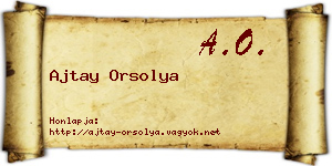 Ajtay Orsolya névjegykártya
